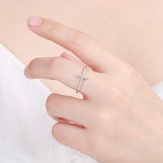 MOISS Eleganten prstan iz srebra s križem R00020 (Obseg 58 mm)