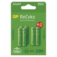 GP ReCyko polnilne baterije, 1000 mAh, HR03, AAA, 4 + 2 kos