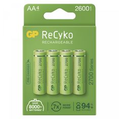 GP ReCyko polnilne baterije, 2700mAh, HR6, AA, 4 kos