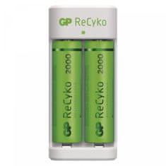 GP Eco E21 polnilnik Baterij + ReCyko 2000 polnilni bateriji, 2 x AA - odprta embalaža