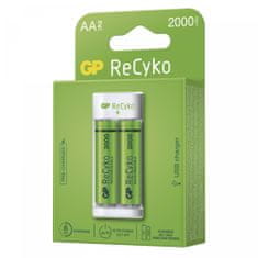 GP Eco E21 polnilnik Baterij + ReCyko 2000 polnilni bateriji, 2 x AA - odprta embalaža
