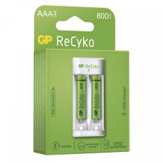 GP Eco E211 polnilec baterij + ReCyko 800 polnilne baterije, 2 x AAA