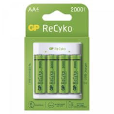 GP Eco E411 polnilec baterij + ReCyko 2000 polnilne baterije, 4 x AA