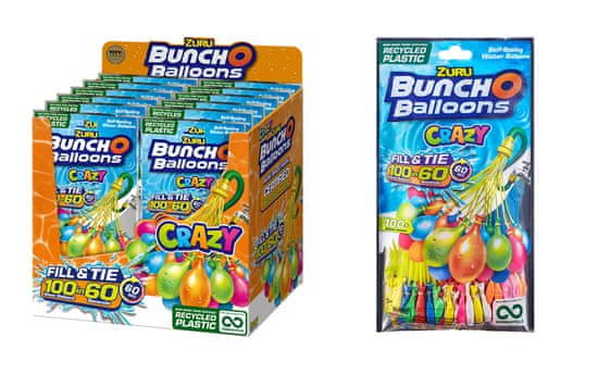 Zuru Bunch O Balloons Crazy vodni balončki, 100/1 (vr. 01229)