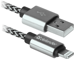 Defender ACH01-03T PRO kabel USB2.0 Sivi, AM-LightningM, 1m, 2.1A