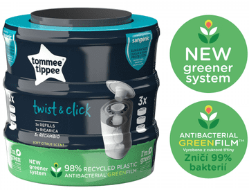 Tommee Tippee Twist&Click kaseta s folijo za koš, 3/1