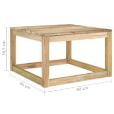 Vidaxl Vrtna miza iz palet 2 kosa 60x60x36,5 cm impregnirana borovina