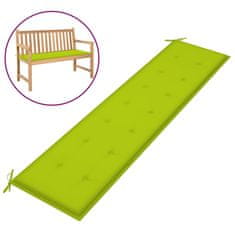 Vidaxl Blazina za vrtno klop svetlo zelena 200x50x4 cm oxford tkanina