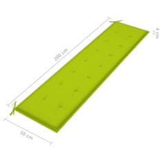 Vidaxl Blazina za vrtno klop svetlo zelena 200x50x4 cm oxford tkanina