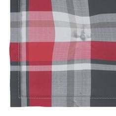 Vidaxl Blazine za vrtne stole 4 kosi rdeče karo 40x40x3 cm oxford