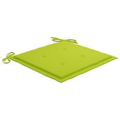 Vidaxl Blazine za vrtne stole 2 kosa svetlo zelene 40x40x4 cm blago