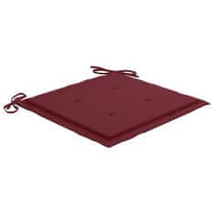 Vidaxl Blazine za vrtne stole 6 kosov vinsko rdeče 50x50x3 cm oxford