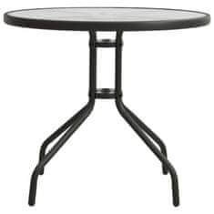 Vidaxl Bistro miza antracitna Ø80x71 cm jeklo