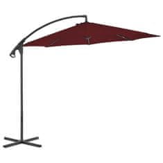 Vidaxl Vrtni senčnik z jeklenim drogom 300 cm bordo rdeč