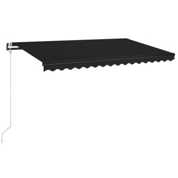 Vidaxl Avtomatska tenda LED + senzor 400x350 cm antracitna