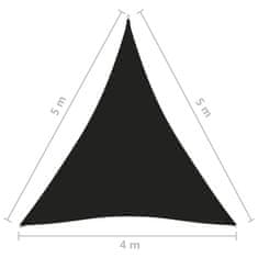 Vidaxl Senčno jadro oksford blago trikotno 4x5x5 m črno