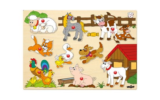 Woody vstavljanka živali, lesena, 9 kosov (šk.91905)