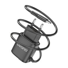 DUDAO A2Pro polnilnik 2x USB + vstavaný Micro USB kabel 12W, črna