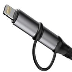 DUDAO L20 kabel USB-C / USB-C PD 60W + Lightning 18W QC 3.0 1m, siva