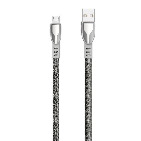 DUDAO Zinc Alloy kabel USB / Micro USB 5A 1m, siva