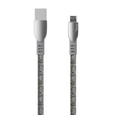 DUDAO Zinc Alloy kabel USB / Micro USB 5A 1m, siva