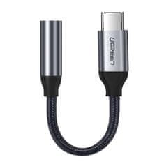 Ugreen AV142 adapter 3,5mm jack / USB-C 10cm, siva