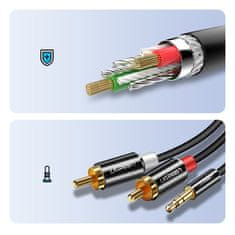 Ugreen AV116 avdio kabel 3,5mm jack - 2RCA 3m, črna