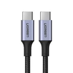 Ugreen US316 kabel USB-C / USB-C 100W 5A QC PD 1m, siva