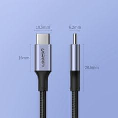 Ugreen kabel USB-C / USB-C PD QC 3.0 5A 100W 1.5m, siva