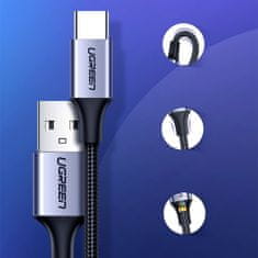 Ugreen US288 kabel USB / USB-C QC 3.0 3A 2m, siva