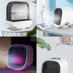 bewello Prenosni mini ventilator - hladilec zraka z LED osvetlitvijo - USB - bel
