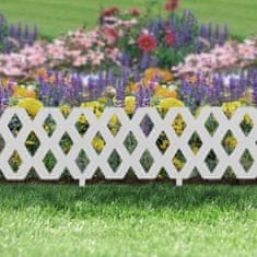 GARDEN OF EDEN PVC ograja za vrtove ali cvetlične grede - 60 x 22 cm - bela