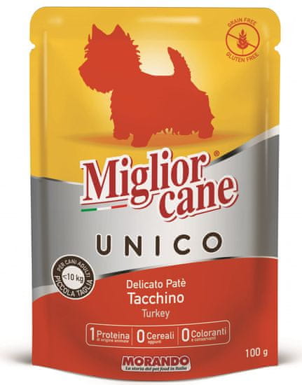 Miglior Cane Unico mokra hrana za pse, puran, 24 x 100 g