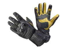 Cappa Racing Moške usnjene motoristične rokavice SOCHI, dolge, črna/rumena M