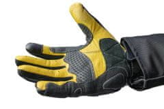 Cappa Racing Moške usnjene motoristične rokavice SOCHI, dolge, črna/rumena 2XL