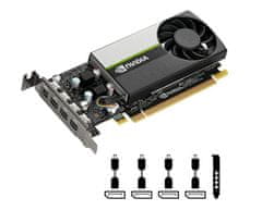 PNY Quadro T1000 grafična kartica, 4 GB GDDR6, PCIe 3.0 x16, 4x mDP-DP, Low Profile