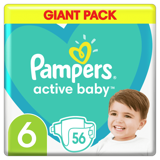 Pampers plenice Active Baby 6 Extra Large (13-18 kg) 56 kosov