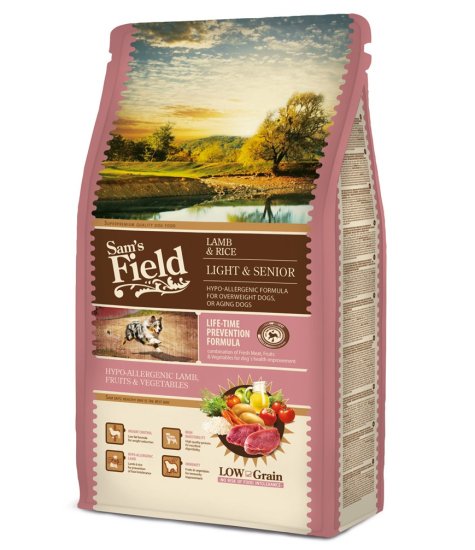 Sam's Field Light hrana za starejše pse vseh pasem, jagnjetina in riž, 2,5 kg
