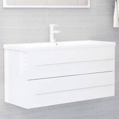 Greatstore 2-delni komplet kopalniškega pohištva visok sijaj bele barve