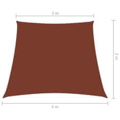 Vidaxl Senčno jadro oksford blago trapez 2/4x3 m terakota