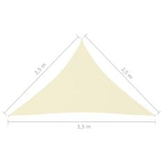 shumee Senčno jadro oksford blago trikotno 2,5x2,5x3,5 m krem