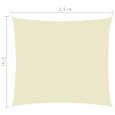 Greatstore Senčno jadro oksford blago pravokotno 2x3,5 m krem