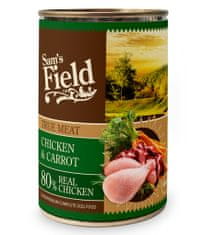 Sam's Field True Meat hrana za pse, piščanec in korenje, pločevinka, 400 g