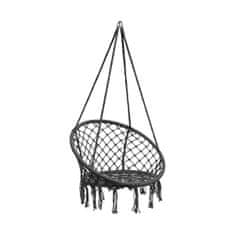 nabbi Viseči gugalni stol Hoppy 120x80 cm - črn