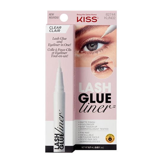 KISS Lepilo za trepalnice z eyelinerjem Lash Glue Liner Clear 0,7 ml