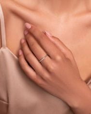 Brilio Silver Očarljiv pozlačen prstan s cirkoni SR045Y (Obseg 48 mm)