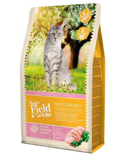 Sam's Field hrana za odrasle mačke, piščanec, 2,5 kg