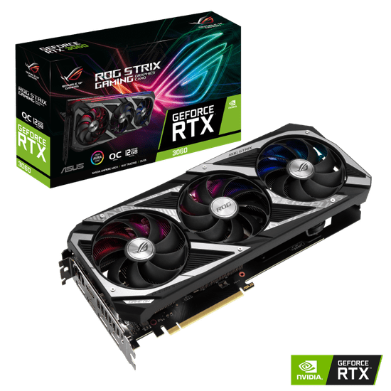 ASUS ROG Strix GeForce RTX 3060 OC Edition V2 LHR grafična kartica, 12 GB GDDR6 (90YV0GC2-M0NA10)