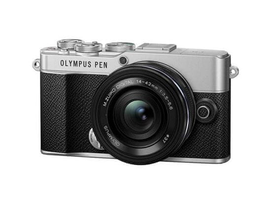 Olympus E-P7 fotoaparat + 14-42 Pancake Zoom Kit Silver/Black (V205111SE000)