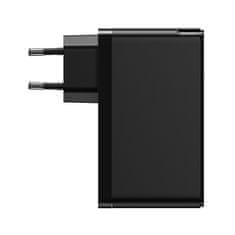 BASEUS GaN Mini USB adapter za hitro polnjenje + 2x Type-C 120W EU + Xiaobai Type-C / Type-C 100W 1m CCGAN-J01 kabel, črn